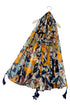 Pineapple And Floral Print Tassel Scarf