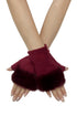 Diamante & Faux Fur Trim Fingerless Gloves