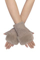 Diamante & Faux Fur Trim Fingerless Gloves