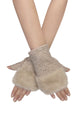 Diamante & Faux Fur Trim Fingerless Gloves