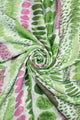 Vibrant Tribal Metallic Thread Frayed Scarf