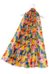 Bold Floral Watercolour Print Frayed Scarf