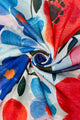 Painted Floral Print Frayed Square Scarf