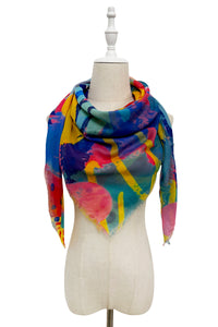 Artistic Loveheart Frayed Square Scarf