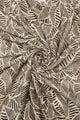 Foiled Detailed Leaf Print Frayed Scarf