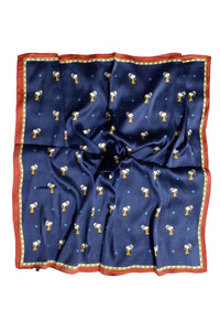 Cartoon Dog Print Square Scarf