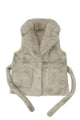 Faux Fur Long Gilet with Belt