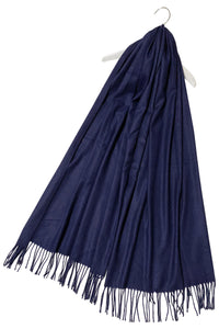 Soft Plain Cashmere Tassel Scarf