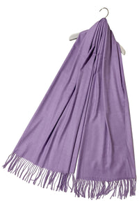 Soft Plain Cashmere Tassel Scarf