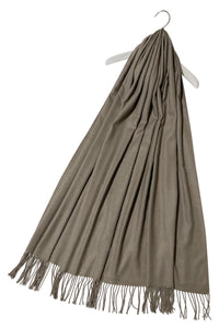Soft Plain Cashmere Tassel Scarf