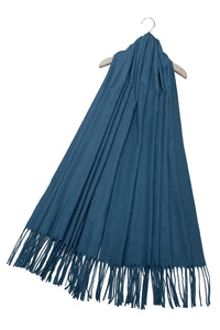 Soft Plain Cashmere Tassel Scarf