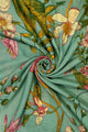 Bold Camellia Flower Print Frayed Scarf