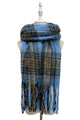 Large Tartan Check Wool Cosy Tassel Scarf