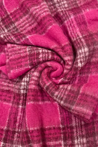 Large Tartan Check Wool Cosy Tassel Scarf
