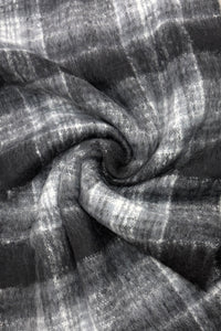 Large Tartan Check Wool Cosy Tassel Scarf