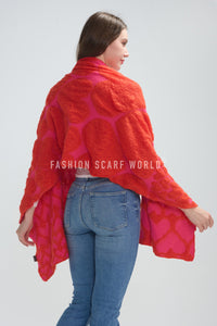 Cute 3D Love Heart Knitted Wool Scarf