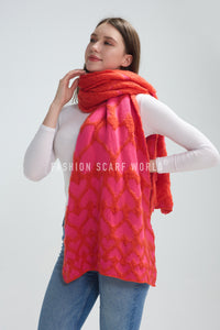 Cute 3D Love Heart Knitted Wool Scarf