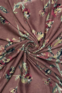 Stemmed Flower & Gold Foiled Frayed Scarf
