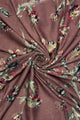Stemmed Flower & Gold Foiled Frayed Scarf