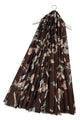 Stemmed Flower & Gold Foiled Frayed Scarf