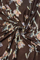 Stemmed Flower & Gold Foiled Frayed Scarf