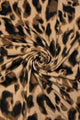 Leopard Print Wool Frayed Scarf
