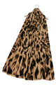Leopard Print Wool Frayed Scarf