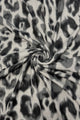 Leopard Print Wool Frayed Scarf