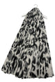 Leopard Print Wool Frayed Scarf
