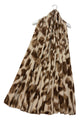 Leopard Print Wool Frayed Scarf