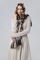 Animal Print Frayed Wool Scarf