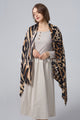 Animal Print Frayed Wool Scarf