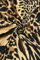 Animal Print Frayed Wool Scarf