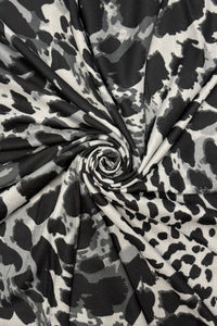 Animal Print Frayed Wool Scarf