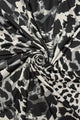 Animal Print Frayed Wool Scarf