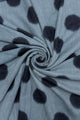 Bold Polka Dot Print Wool Frayed Scarf