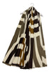 Art Deco Print Wool Frayed Scarf