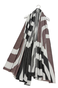 Art Deco Print Wool Frayed Scarf