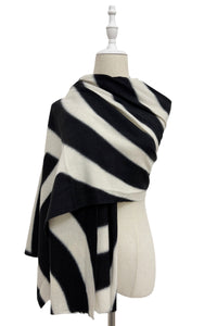 Art Deco Print Wool Frayed Scarf