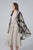 Gold Foiled Botanical Flower Print Frayed Scarf