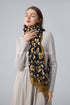 Leopard Print Heart Foiled Frayed Scarf