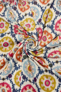 Boho Medallion Print Wool Tassel Scarf