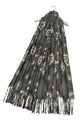 Boho Medallion Print Wool Tassel Scarf