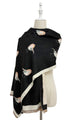 Robin Bird Print Wool Frayed Scarf