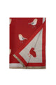 Robin Bird Print Wool Frayed Scarf