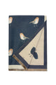 Robin Bird Print Wool Frayed Scarf