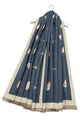Robin Bird Print Wool Frayed Scarf