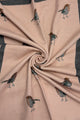 Robin Bird Print Wool Frayed Scarf
