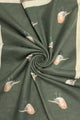 Robin Bird Print Wool Frayed Scarf
