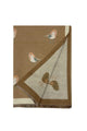 Robin Bird Print Wool Frayed Scarf